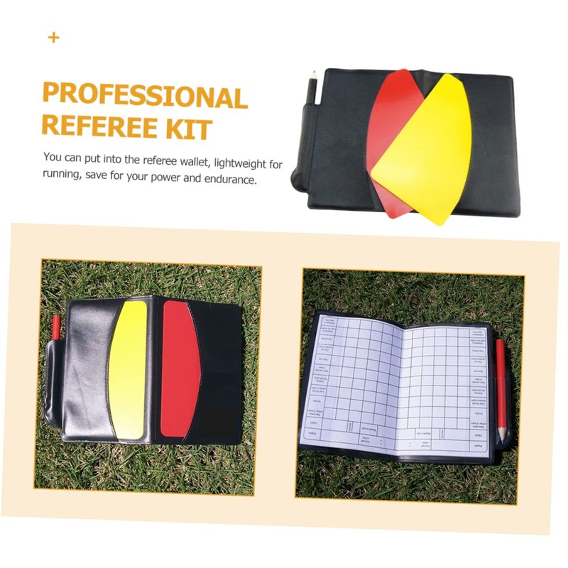 Kisangel 6sets Professional Referee Kit Soccer Referee Card Portable Wallet