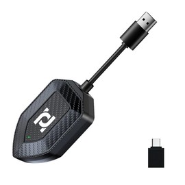 YiYunTE Wireless Carplay Adapter, 2-in-1 Android Auto Wireless Car Play Adapter, Wired to Wireless Converts Car Play Dongle, Plug and Play USB Bluetooth Car Audio Video Input Carplay Adapters