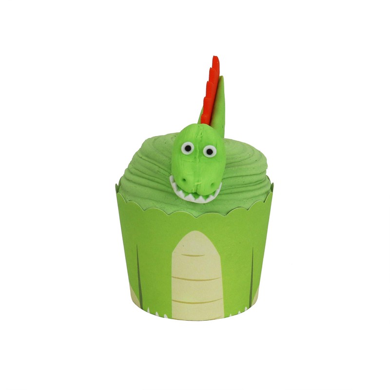 PME Cupcake Decorating Kit with Edible Toppers, Dinosaur