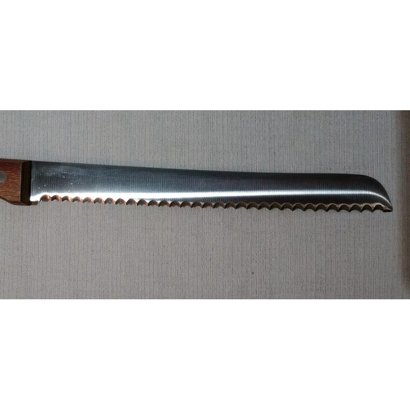 Capco Serrated Bread Knife 8" Stainless Steel Blade, Wood Handle
