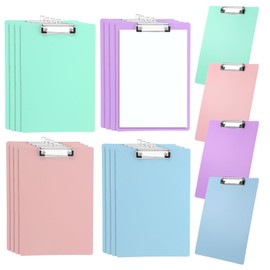 20 Pack Portable Clipboards Bulk, 8.4” × 12.4” Colored Clipboard with Low Profile Clip Plastic Clipboard for Standard A4 Letter Size Office School Classroom Outdoor Supplies, 4 Colors