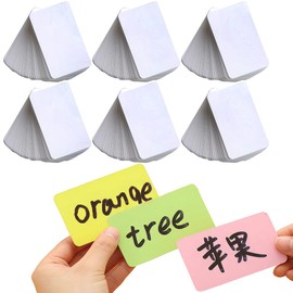 300 Blank Cards, Business Card Size, Message Cards, Mini [Choose from 6 Colors] Memorization Cards, White, Word Cards, Memory Cards, Memo Cards