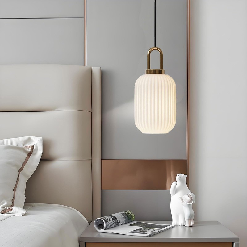Brikey Brass Gold Pendant Light - Clear Glass Ceiling Lamp