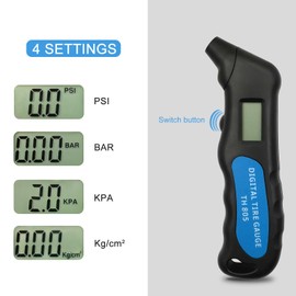 Digital Tire Pressure Gauge for Cars, 4 Settings, 150PSI Digital Tire Gauges for Tire Pressure for Cars Motorcycle, RV, Truck & Bus