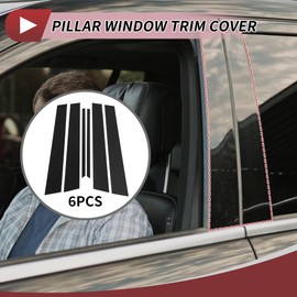HEROFFIX 6 Pcs Door Pillar Window Trim for Nissan Sentra 2000-2006 Front Rear Left Right Anti Scratch Sticker Pillar Posts Door Outer Exterior Cover Black
