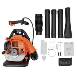 DCEHKR 42.7CC Gas Backpack Leaf Blower, 2-Stroke Gas Powered Leaf Blower, Adjustable Speed Snow Blower, Gas Powered Backpack Leaf Blower for Lawn Care, Road Cleaning, 7250r/min, 70m/s Air Speed