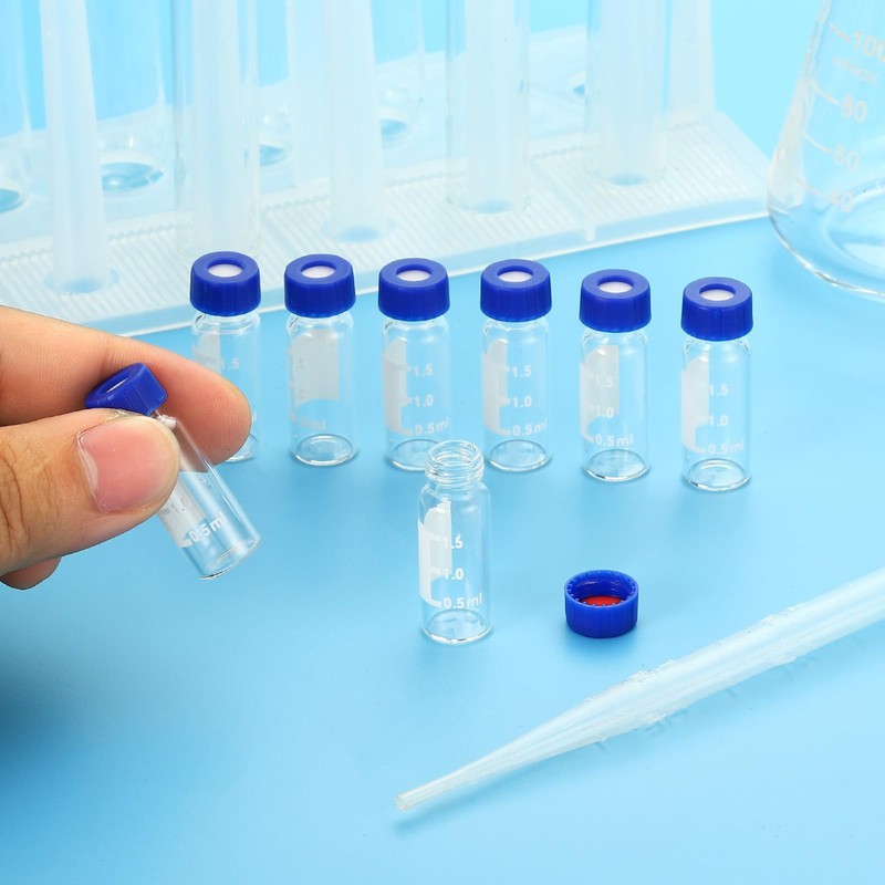 PATIKIL 2ml Autosampler Vial, 500 Pack Pre-Slit Septa HPLC/GC Vials
