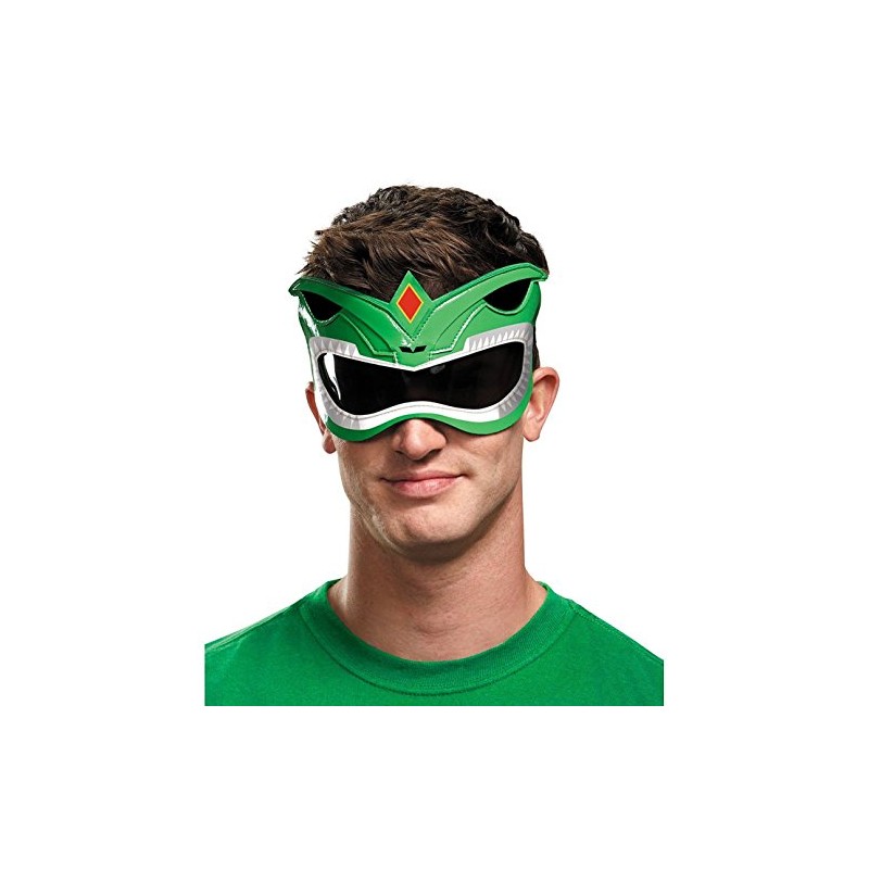 Disguise Men's Green Ranger Adult 1/4 Costume Mask, Green, One