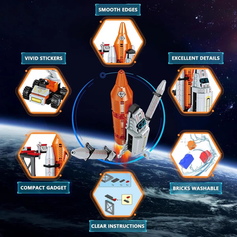 Wememorn Space Exploration Shuttle Rocket Toys Para Niños De