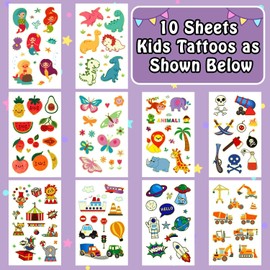Leesgel Luminous Tattoos for Kids Party Bag Fillers, 120 Styles Temporary Tattoos for Glow Birthday Party Decorations, Lucky Dip Prizes for Kids Party Games Toys Favours Supplies
