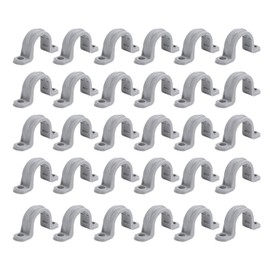 Generic 30 Pcs PVC Pipe Straps for 1/2 Inch Conduit Pipe, 2 Holes Plastic Conduit Strap Pipe Clamps Supports, Conduit Clamp Pipe Mounting Bracket for PVC Pipes, Conduit and Cables
