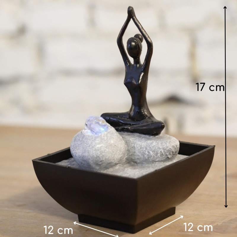 Zen'Light YOGA1 Springbrunnen Polyresin Schwarz 12 x 12 x 17