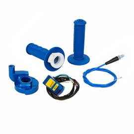 PUCKY New 7/8" 22mm Twist Throttle Accelerator Handle Grips and Cable Set with Kill On Off Switch for 50cc 110cc 150cc 250cc Mini Bike ATV Quad Pit Bike Dirtbike (蓝色)