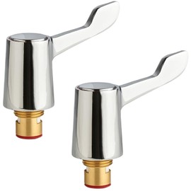 Hiatt Hardware Replacement Chrome Faucet Handles - Pack of 2 Quarter Turn Tap Levers for Bathroom & Kitchen Modern Brass Upgrade for Taps