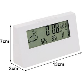 Digital Thermometer/Hygrometer, Indoor Temperature & Hygrometer, Alarm Clock, Large LCD Screen, Calendar, Alarm, Tabletop Environment Estimated Display, Heatstroke, Influenza, Dryness, Comfortable