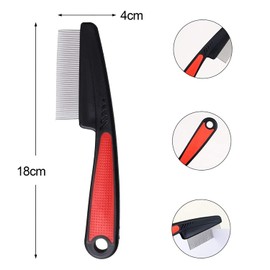 DAWRIS 2 Pcs Pet Grooming Dematting Comb, Flea Comb for Dogs and Cats to Remove Fleas, Remove Loose Undercoat, Knots, Mats and Tangled Hair