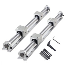 CNCMANS Linear Rail Kit 2PCS SBR20-2000mm Linear Slide Guide Rails + 4PCS SBR20UU Carriage Bearing Blocks Linear Rail Support and 4PCS Stop Collars 20mm Shaft Limit Fixing Rings for DIY CNC