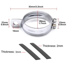 Biqing 2PCS Motorbike Turn Signal Mount Bracket,42-51mm Metal Motorcycle Modified Turn Signal Light Indicator Mount Bracket Clamp Front Fork(Silver)