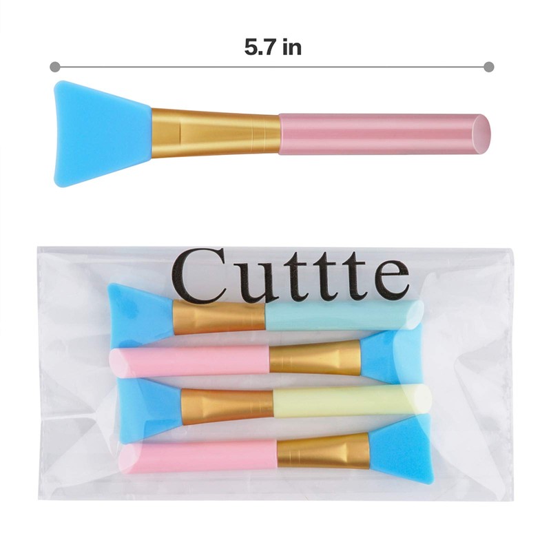 Cuttte 4pcs Silicone Face Mask Applicators, Hairless Facial Brushes for