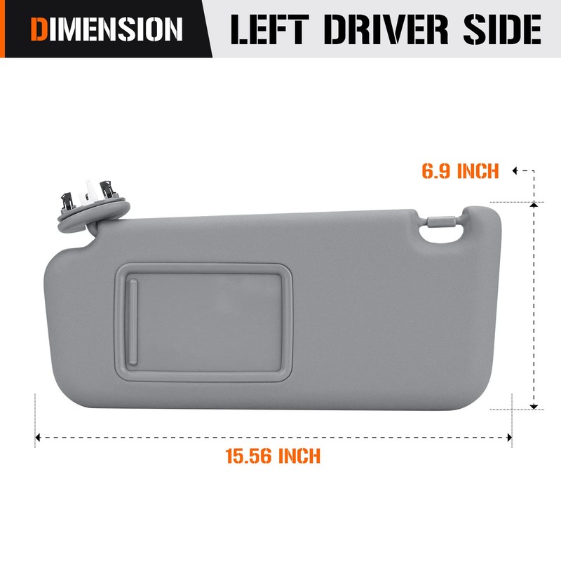 Sun Visor with Vanity Light for 2006-2013 Toyota RAV4, Left
