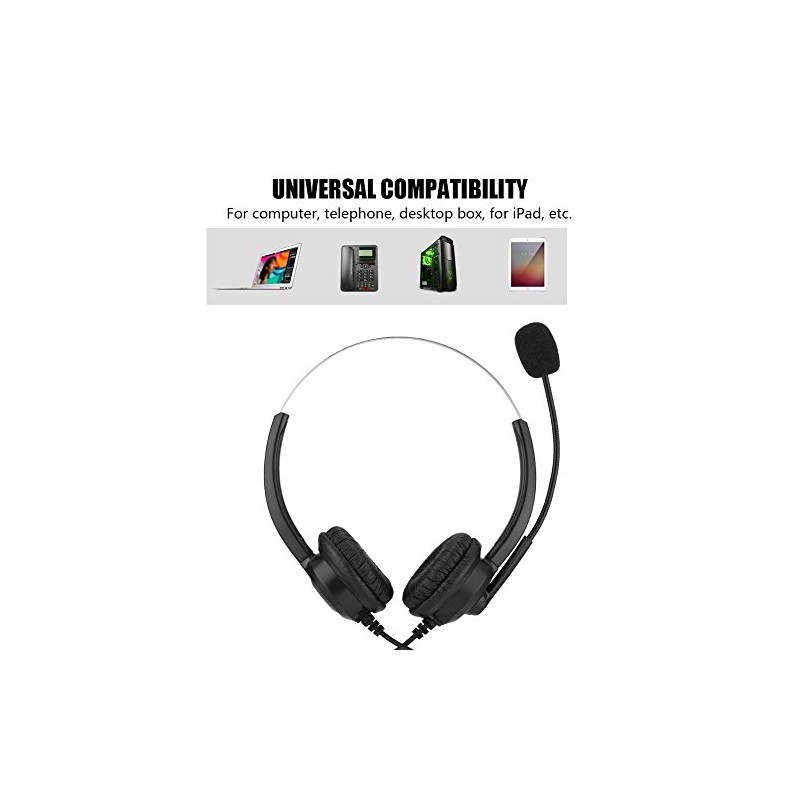 Auricular de Centro de Llamadas Celular con Micrófono Audifono Binaural