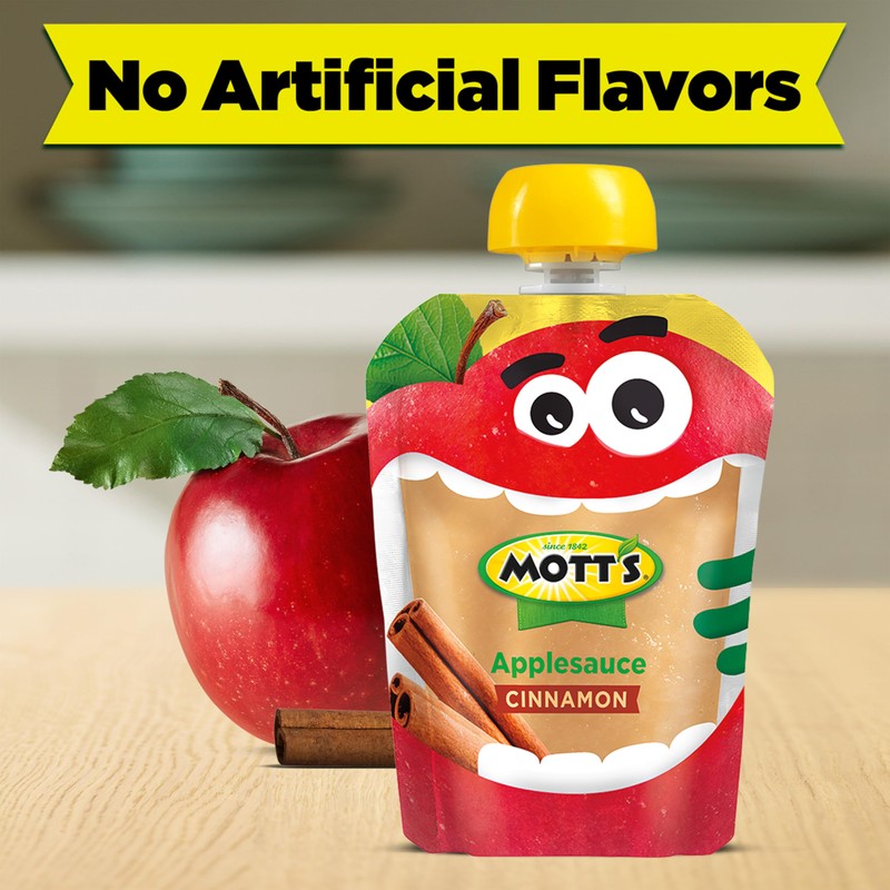 Mott's Cinnamon Applesauce, 3.2 oz clear pouches, 20 pack