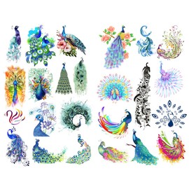 Seasonstorm Watercolor Painting Peacock Precut Cute Aesthetic Diary Travel Paper Journal Stickers Scrapbooking Stationery Sticker Flakes Art Supplies