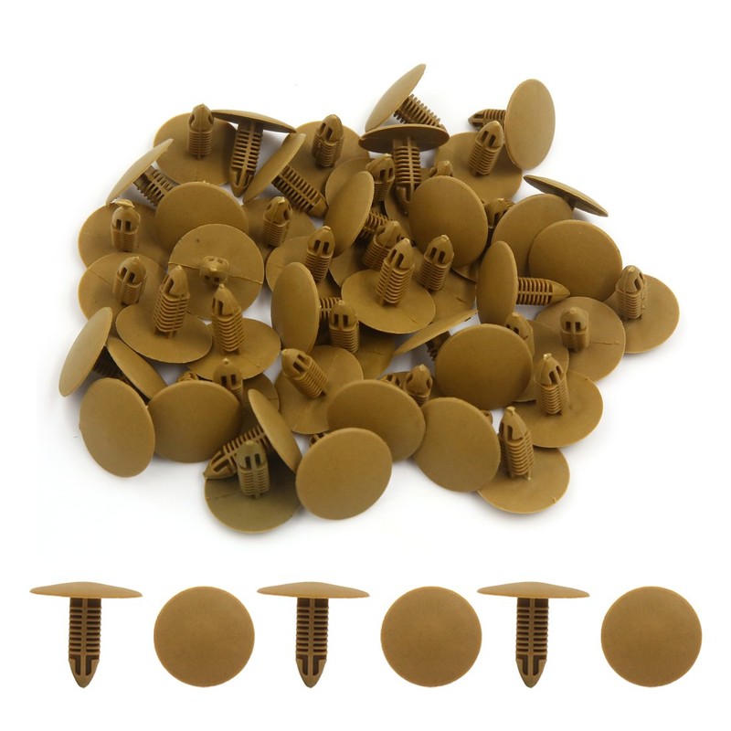 uxcell 50 Pcs Brown Car Interior Clips Bumper Fender Fastener