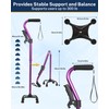 KUAZIDAR Adjustable Cane with Ergonomic Handle & 4-Prong Base for