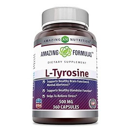 Amazing Formulas L-Tyrosine 500mg 360 Capsules Supplement | Non-GMO | Gluten Free | Made in USA