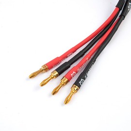 Zjlqltm Fever Audio Dual Banana Plug with Speaker, Speaker Cable Connection Cable, Main Audio Cable Port, Decoration Surround Universal（3.3ft）