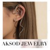 Aksod Snake Ear Wrap Gold Crystal Climber Snake Ear Cuff