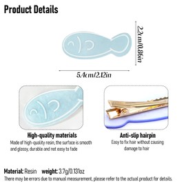 6 Pcs Cartoon Fish Hair Clips Fantasy Fish Styling Hair Accessories Blue Pearlescent Barrettes Metal Duckbill Hairpins Non Slip Headwear for Women Hairstyle Clips