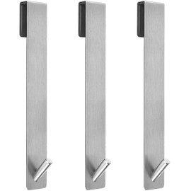 Kontoyo Shower Door Hooks(10 Inch),Extended Over Door Hooks for Bathroom Frameless Glass Shower Door,Stainless Steel Towel Hooks,Heavy Duty Rack Hooks for Robe,Towel-3 Pack-Silver