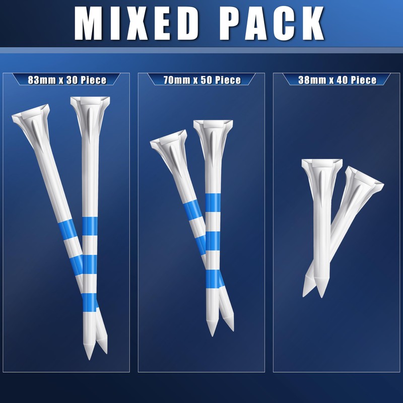 CHAMPKEY Professional 3 Prongs Golf Tees 120 Pack (Including 30