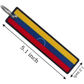 JAVD - Llavero de bandera de Venezuela con llavero, llaves, coches, motocicletas, mochilas, equipaje y regalos, EDC (paquete de 3), Venezuela, medium size