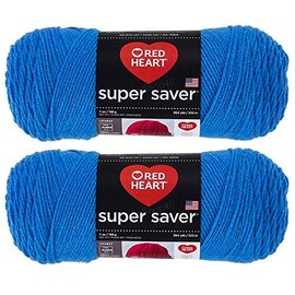 Bulk Buy: Red Heart Super Saver (2-Pack) (Delft Blue, 7 oz Each Skein)