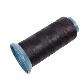 Sewing Thread High Strength Polyester Thread Size 210 D with 12 Pcs of 9cm-C Type Needles/Curved Hair Needles for Sewing (White, Black)