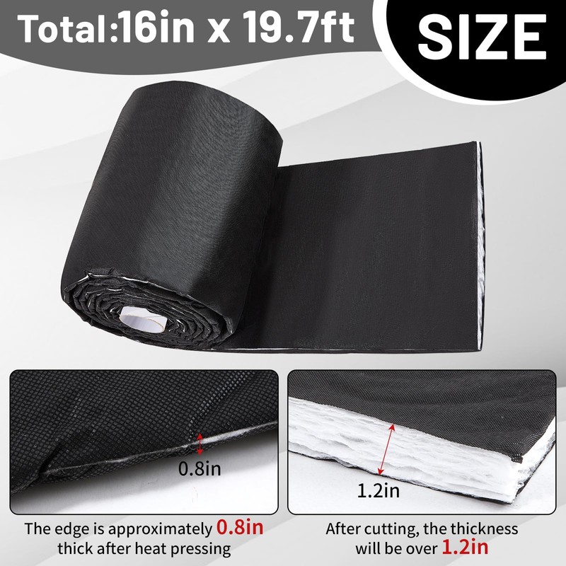 16in x 19.7ft Van Insulation, Soundproof Thermal Barrier for Camper