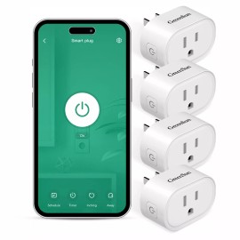 GreenSun WLAN Smart Plug Alexa Google WiFi Socket Wireless Remote Control Timer - 4 Packs