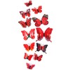 DaGou Mixed of 12PCS 3D Pink Butterfly Wall Stickers Decor