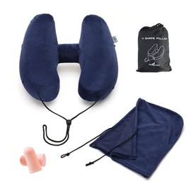 HIKOTO Neck Pillow, Portable Pillow, Ultra Lightweight, 8.5 oz (240 g), Airplane, Neck Painless, Hat, Includes Hat, Air Pillow, Low Resilience, Nap Sleep, Travel, Car, Night Bus, Airplane Bus,