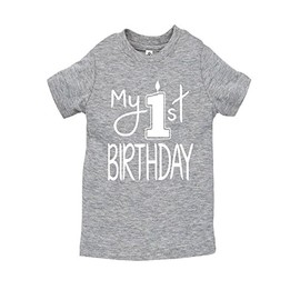 Aiden's Corner - My First Birthday Shirts - Baby Boy Clothes 1st Birthday Outfit (White Heather, Shirt 12 Months)