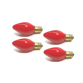 UI PRO TOOLS 4PC Red Night Light Bulb Candelabra Bulbs 5W 120V