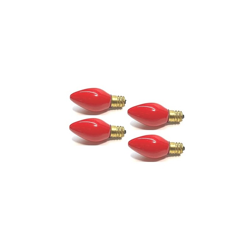 UI PRO TOOLS 4PC Red Night Light Bulb Candelabra Bulbs