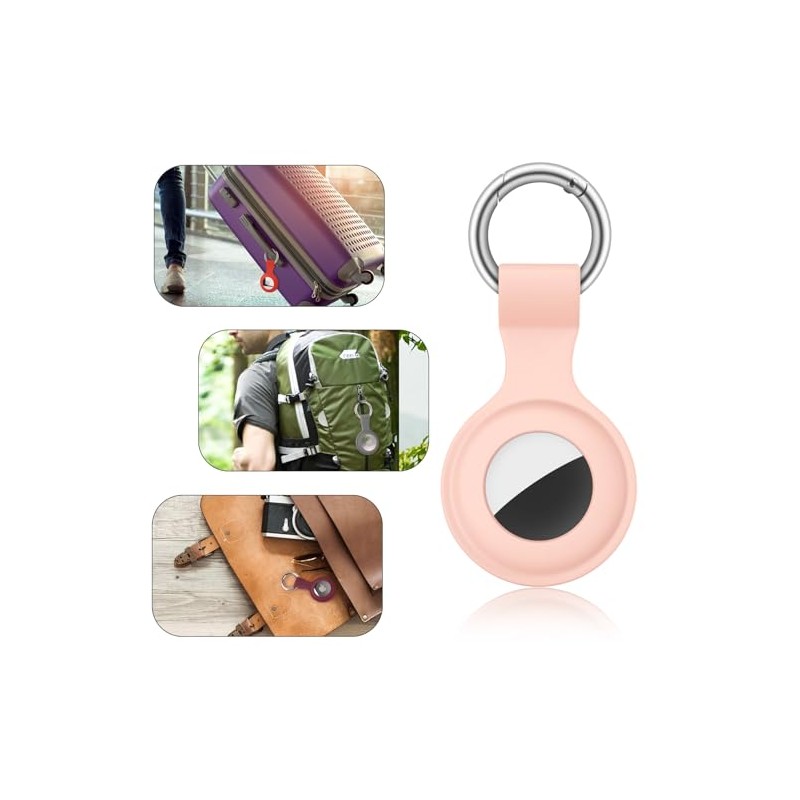 4-Pack Silicone AirTag Holder with Keychain for Kids and Pets