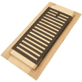 Homewell Maple Wood Floor Register, Drop in Vent with Damper, 4x10 Inch, Unfinished