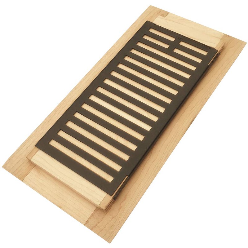 Homewell Maple Wood Floor Register, Drop in Vent with Damper,