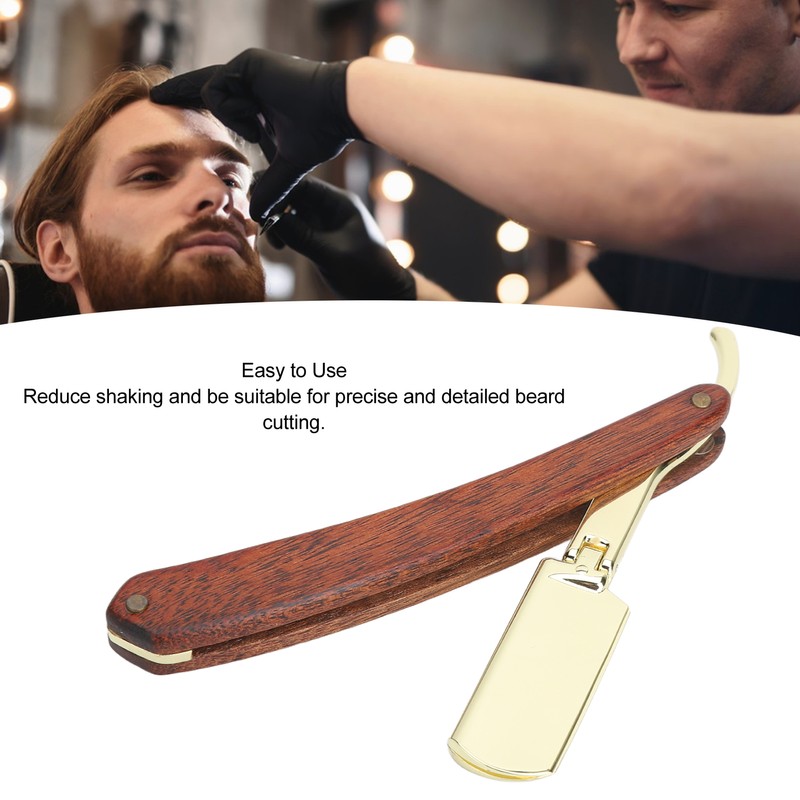 Foldable Beard Clipper Holder Wooden Handle Men Manual Beard Trimmer