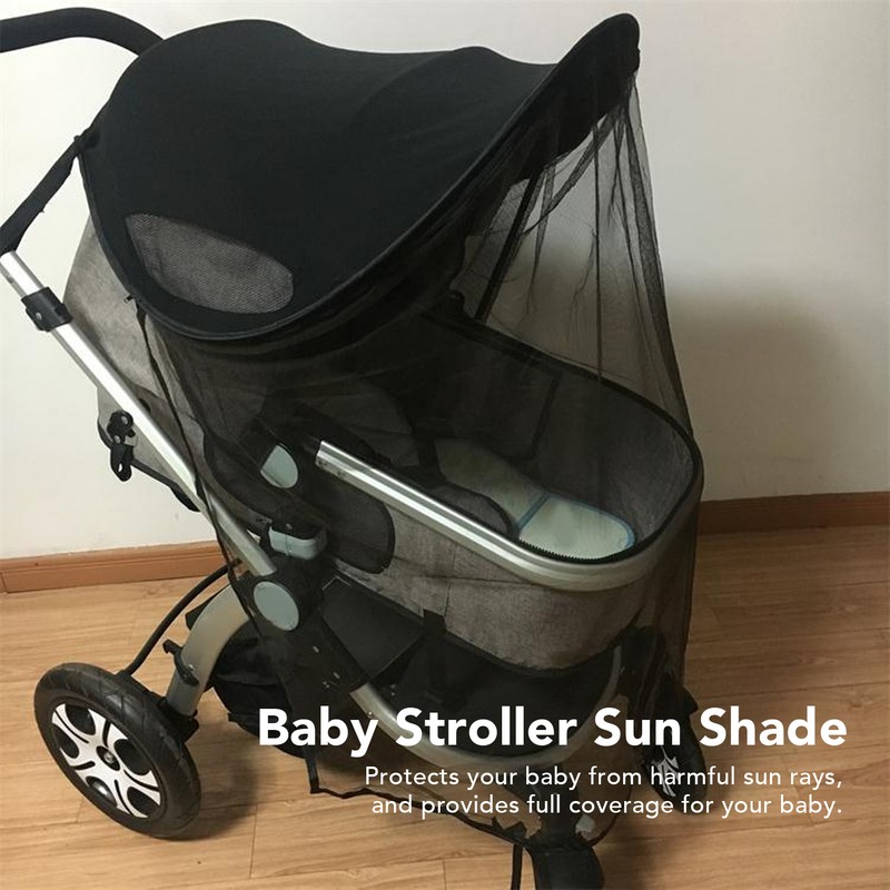 Baby Stroller Sun Shade See Through Windproof Rain Proof Bassinet